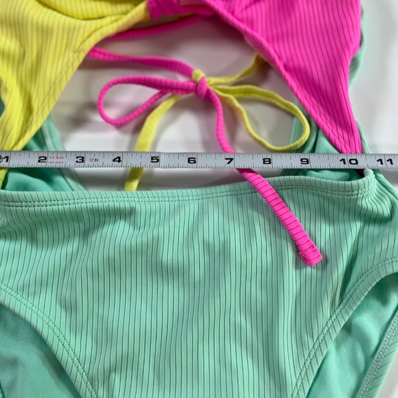 Ribbed Color Block One Piece Swimsuit - Picture 4 of 7